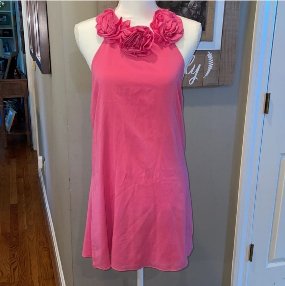 Alice + Olivia Silk Floral Halter Mini Dress - Picture 2 of 7